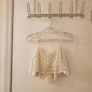 LA: hearts, Lace, crop top.